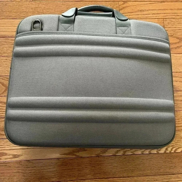 Zero Halliburton Gray  16" Ballistic Nylon Hard Padded Laptop Briefcase Bag - Picture 3 of 10